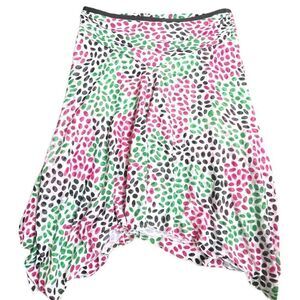Diane Von Furstenberg 100% Silk Asymmetrical Polka Dot Skirt Size 4